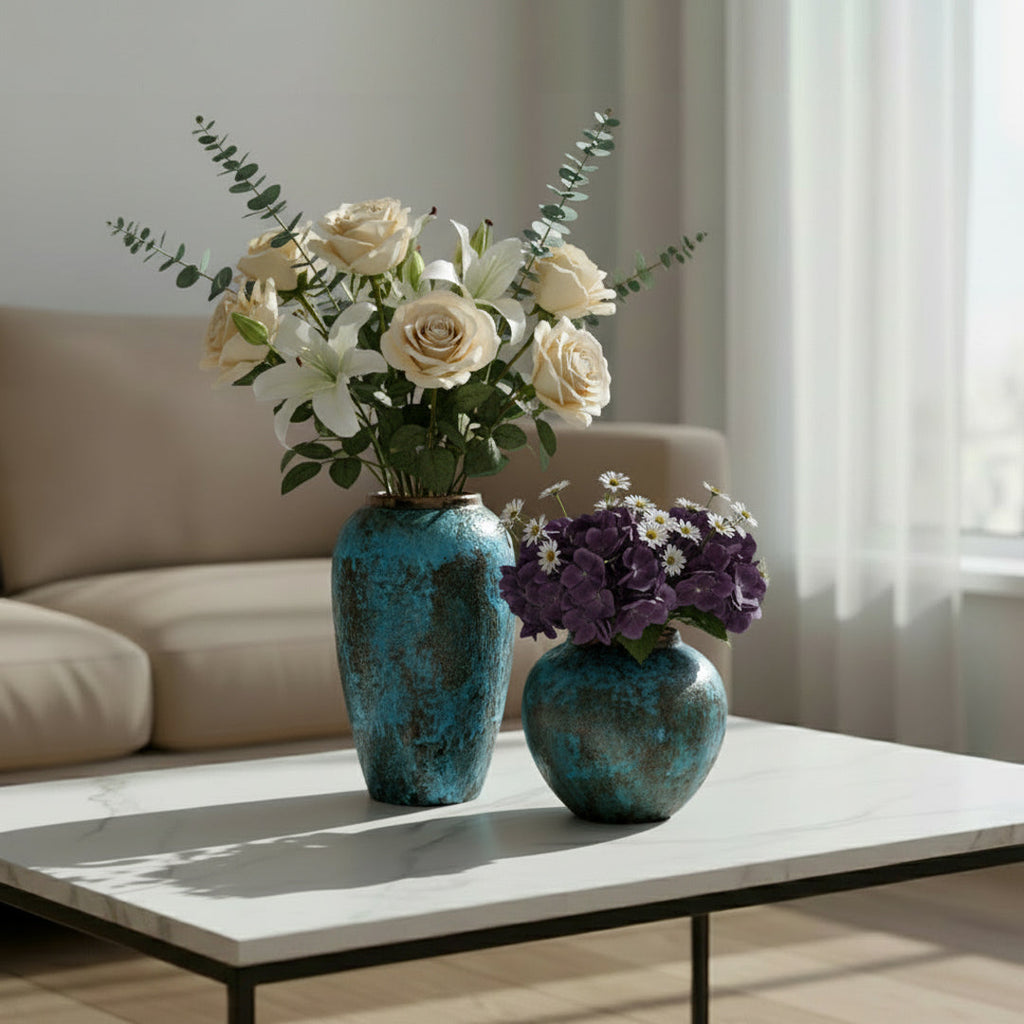 Handcrafted Ceramic Vase Duo Décor Set