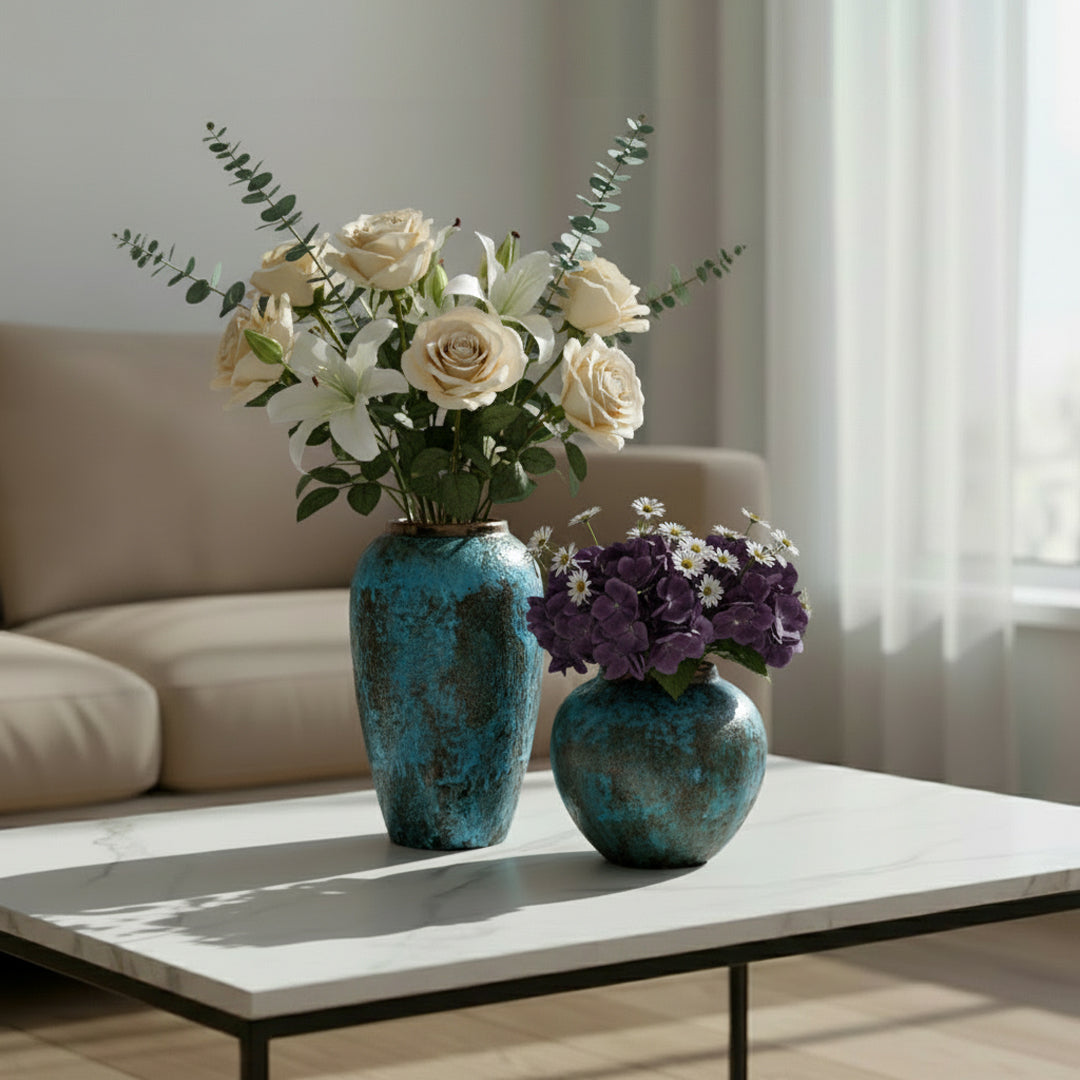 Handcrafted Ceramic Vase Duo Décor Set