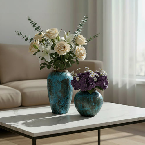 Handcrafted Ceramic Vase Duo Décor Set