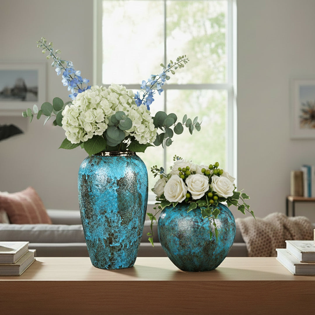 Handcrafted Ceramic Vase Duo Décor Set
