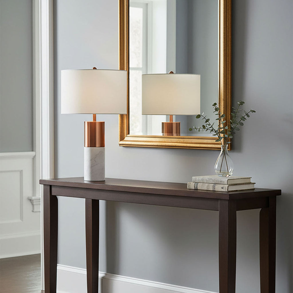 Marble & Gold Table Lamp | Luxury Bedside Lighting