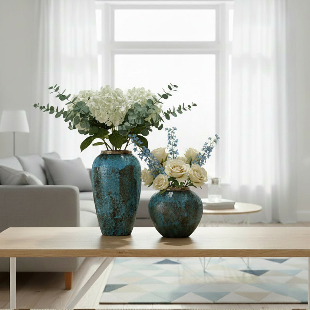 Handcrafted Ceramic Vase Duo Décor Set