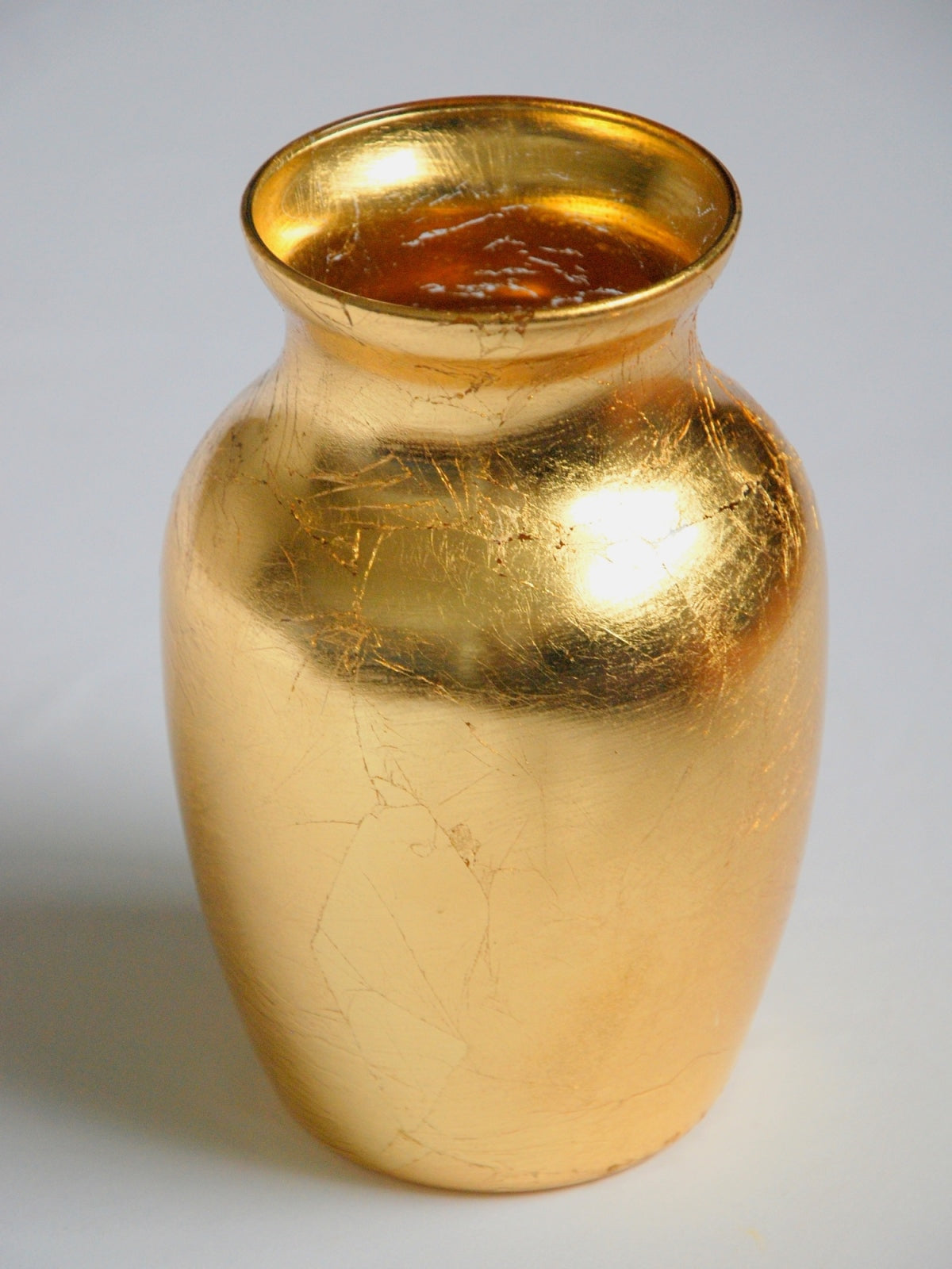 Hand-Gilded Gold Leaf Vase | Grecian Luxury Home Décor