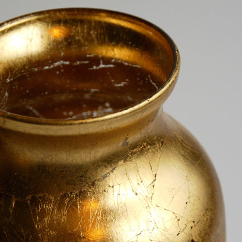 Hand-Gilded Gold Leaf Vase | Grecian Luxury Home Décor