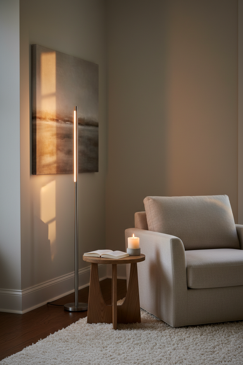 Slim Bar LED Floor Lamp Lifestyle